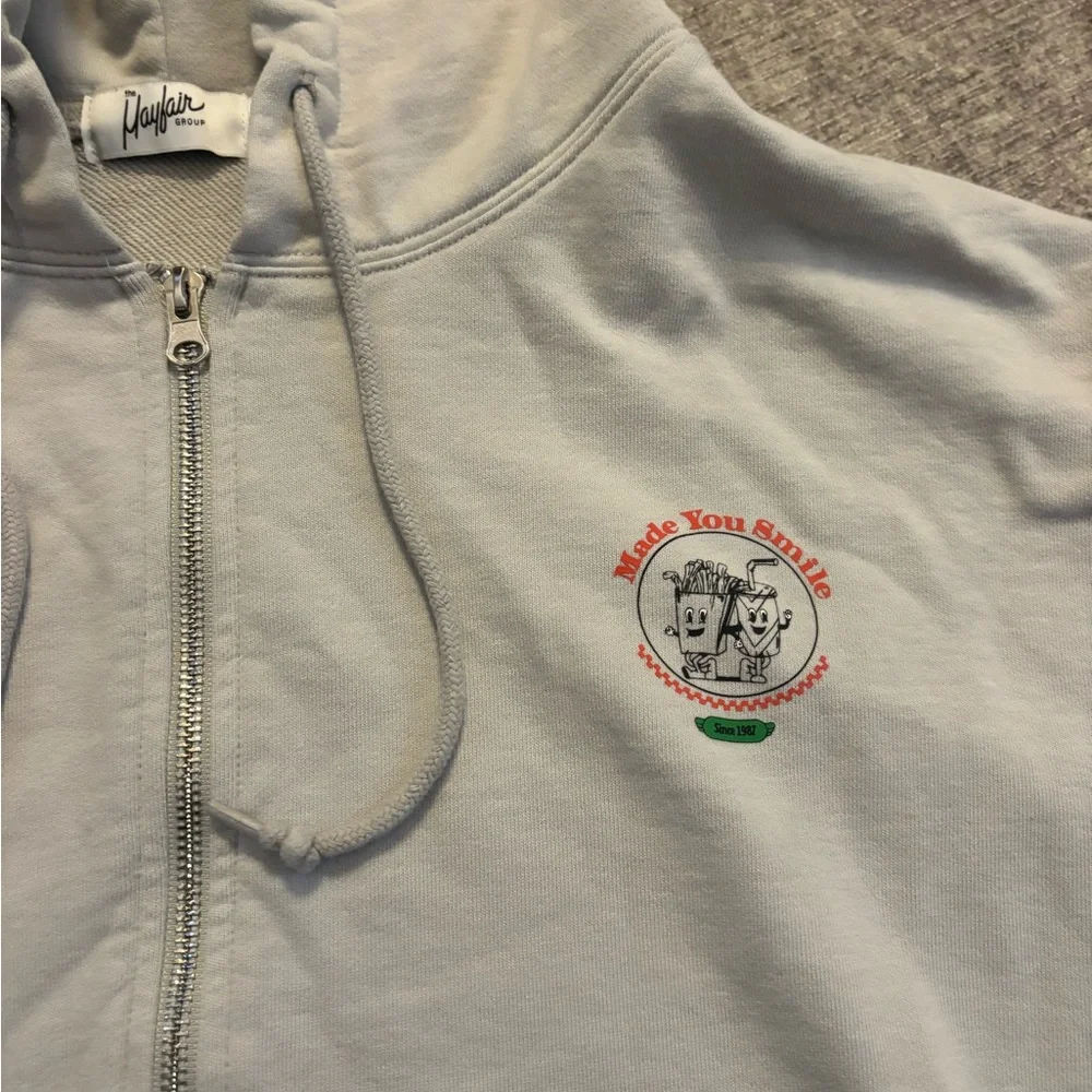 White Graphic Hoodie with Fun Print - Picture 5 of 7